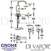 Grohe Allure E Infra-Red Electronic Basin Mixer Dimensions